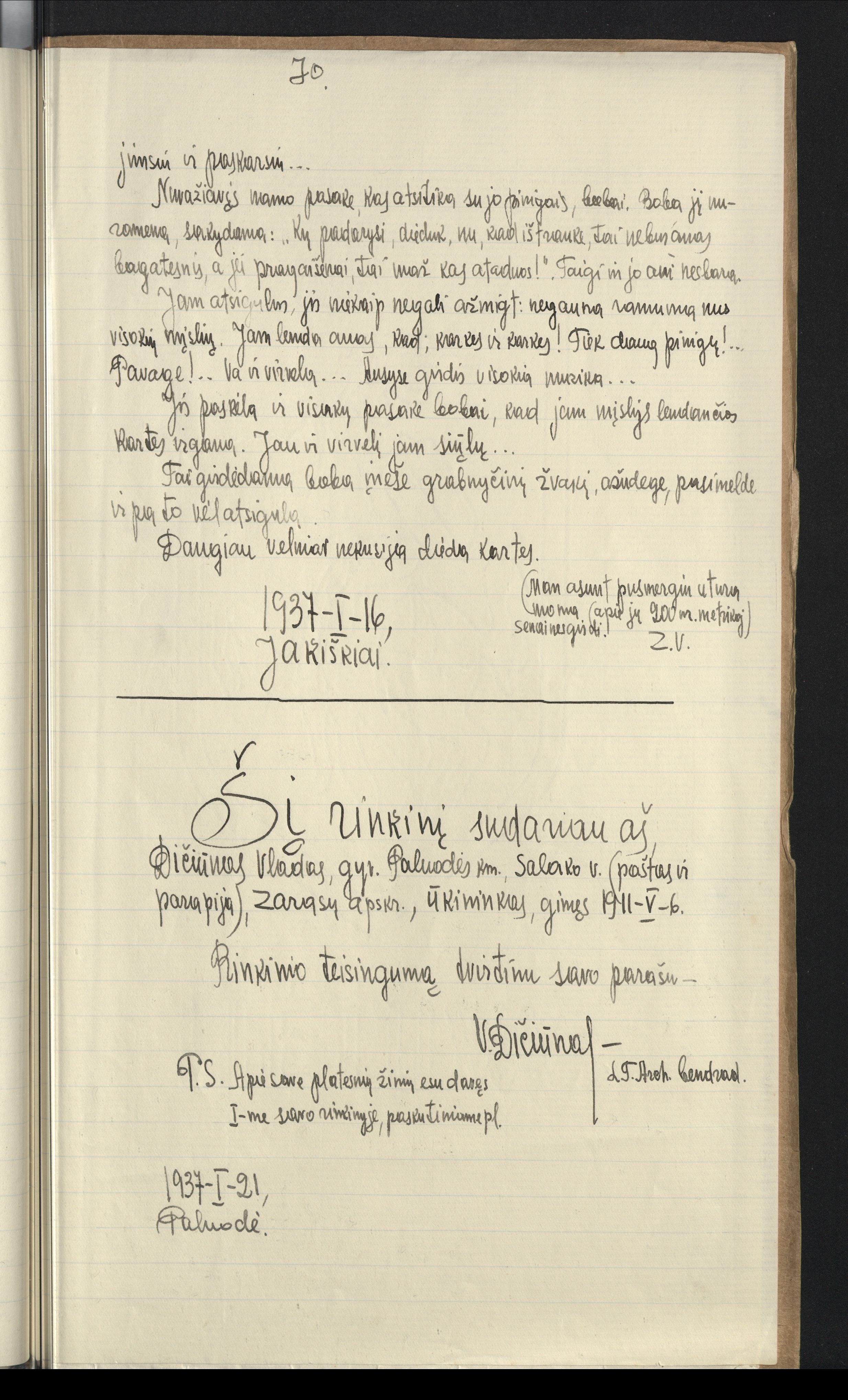 Vlado Dičiūno tautosakos rinkinys. LTR 1046