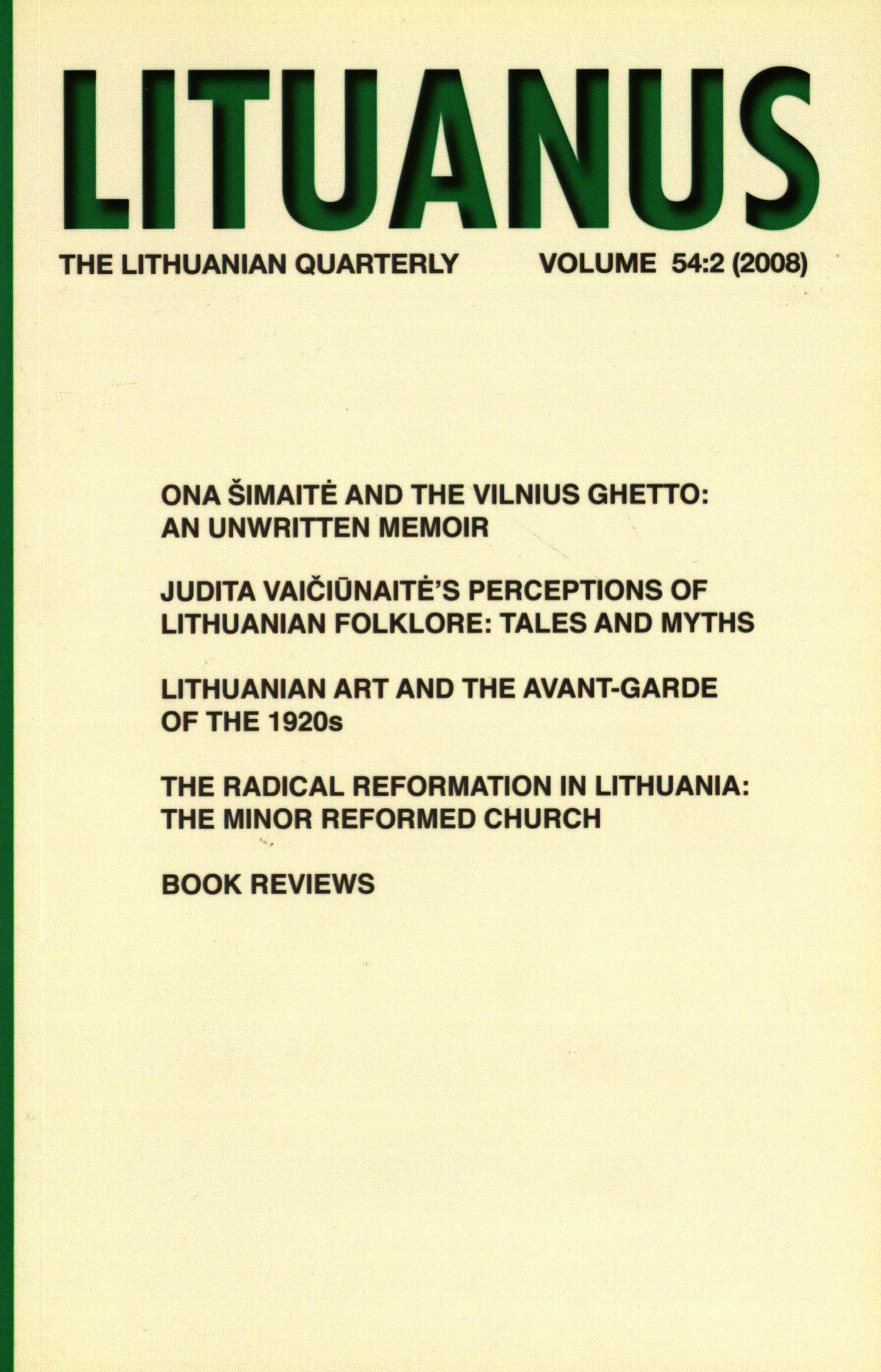 Lituanus / A. V. Dundzila, Editor-in-Chief ... [et al.]. - 1954- - 2008-Nr.2